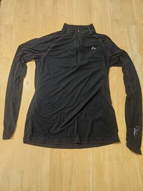 Paradox Merino Blend Women's S Black 1/4 Zip Mock Neck Long Sleeve Pullover Top